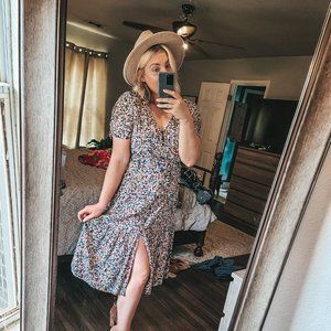 Button Down Floral Dress